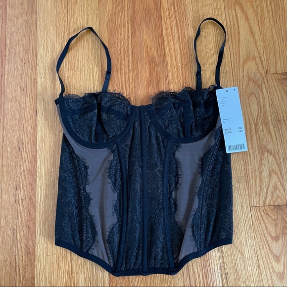 Urban Outfitters Tops - Urban Outfitters Out From Under Modern Love Corset - Washed Black
